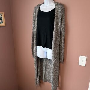 Women's Long Gray Sweater Cardigan